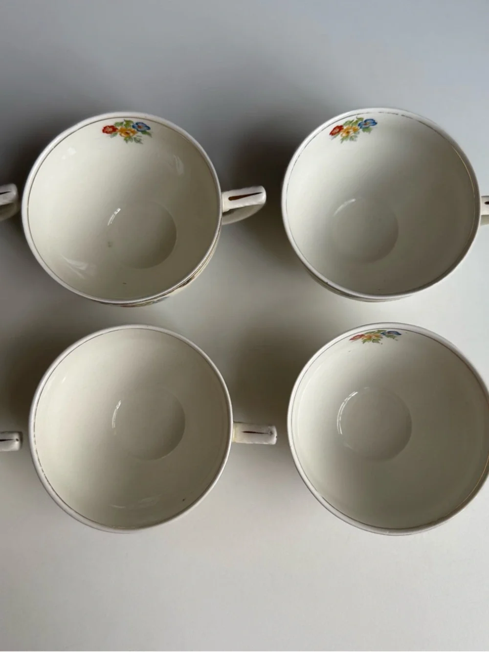 Set 8 Grindley England Vintage Teacup Gold Floral Porcelain